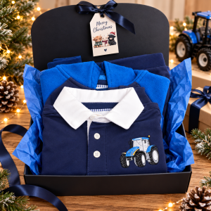 LIGHTHOUSE TRACTOR CHRISTMAS GIFT SET - NAVY & BLUE