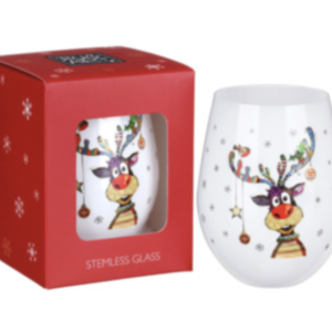 Bug Art Christmas Stemless Glass